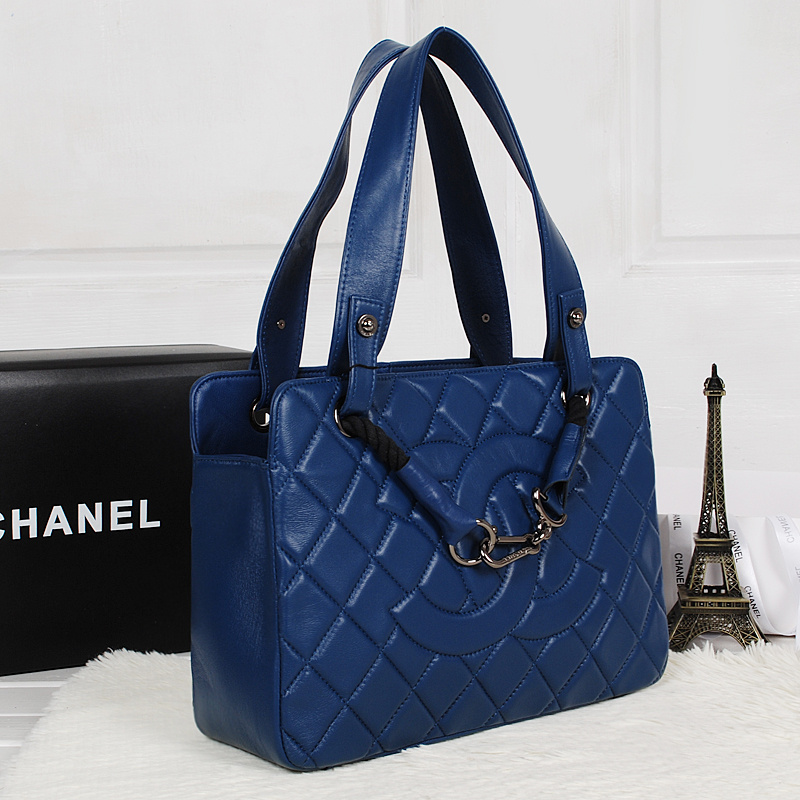 2013 Chanel 47490 Shoulder Bag Sheepskin Leather Royal blue