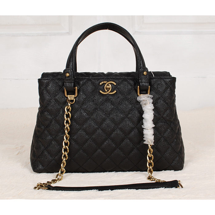 2013 Chanel Classic Caviar Leather Two Handle Bag A66056 Black