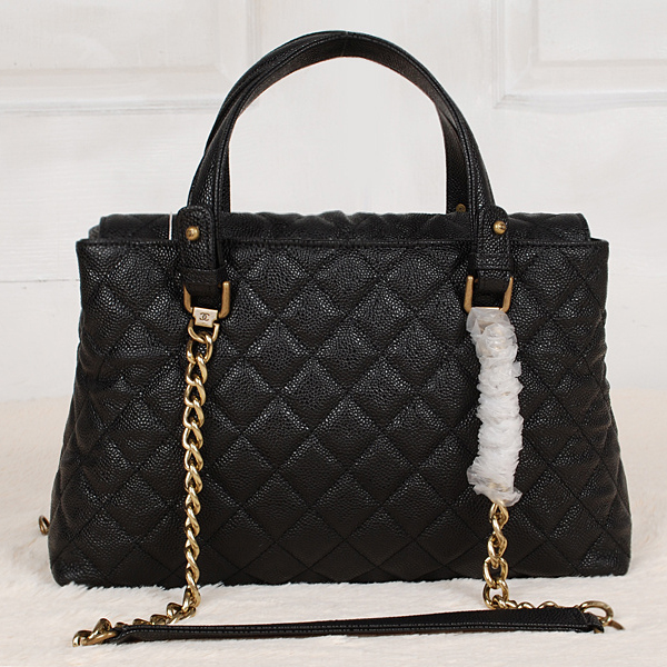 2013 Chanel Classic Caviar Leather Two Handle Bag A66056 Black