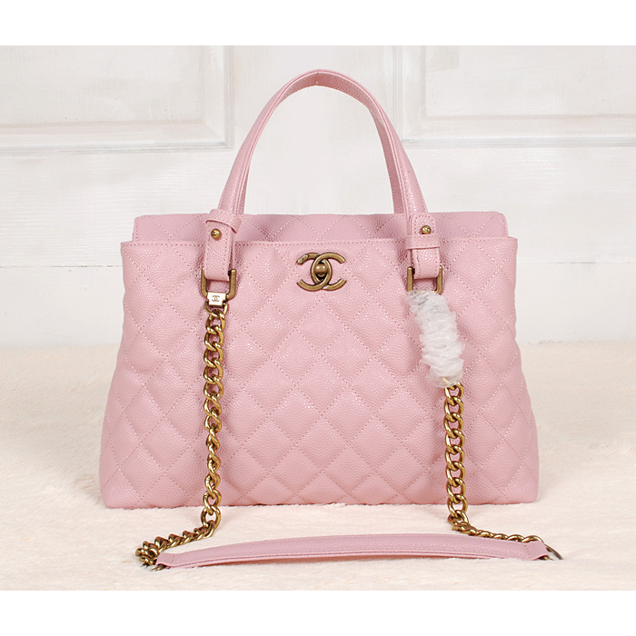 2013 Chanel Classic Caviar Leather Two Handle Bag A66056 Cherry pink