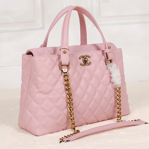 2013 Chanel Classic Caviar Leather Two Handle Bag A66056 Cherry pink