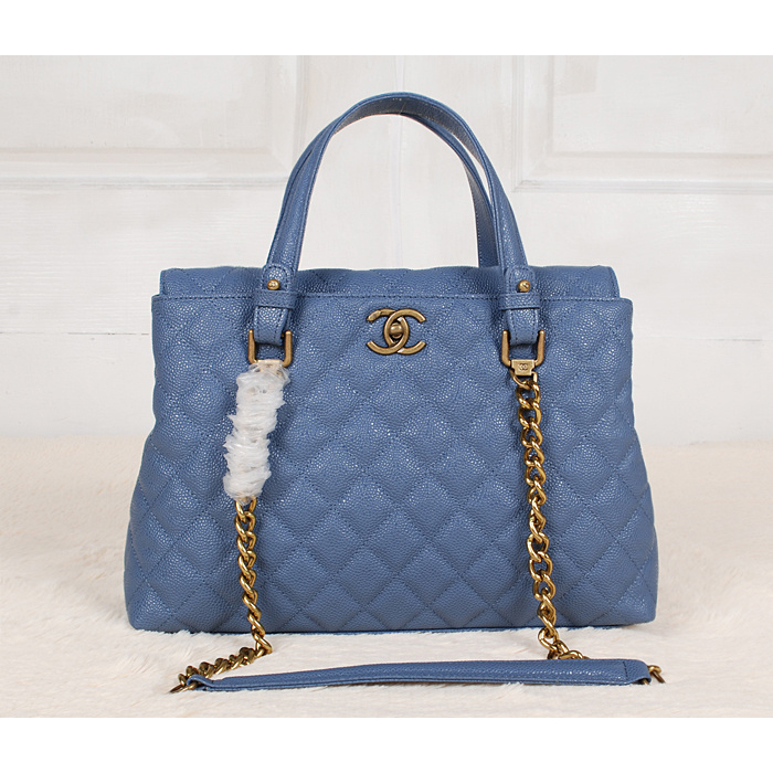 2013 Chanel Classic Caviar Leather Two Handle Bag A66056 Royal blue