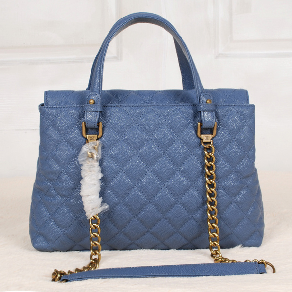 2013 Chanel Classic Caviar Leather Two Handle Bag A66056 Royal blue