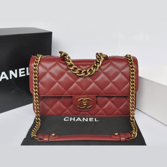 2013 Chanel Flap Shoulder Bag Original leather A37007 Burgundy