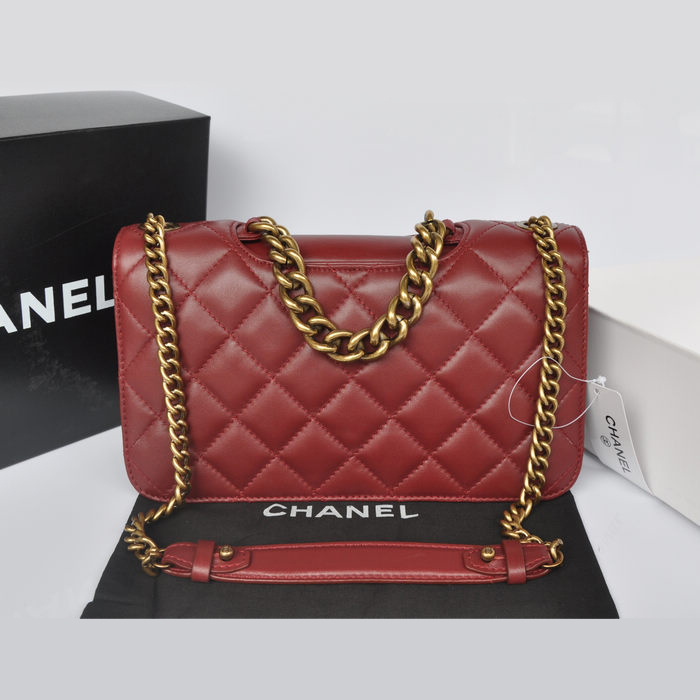 2013 Chanel Flap Shoulder Bag Original leather A37007 Burgundy