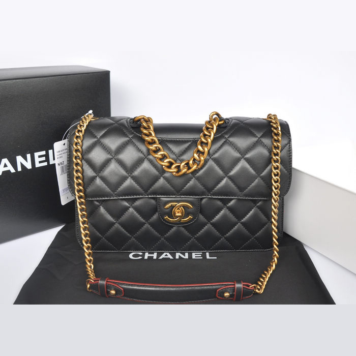 2013 Chanel Flap Shoulder Bag Original leather A37008 Black