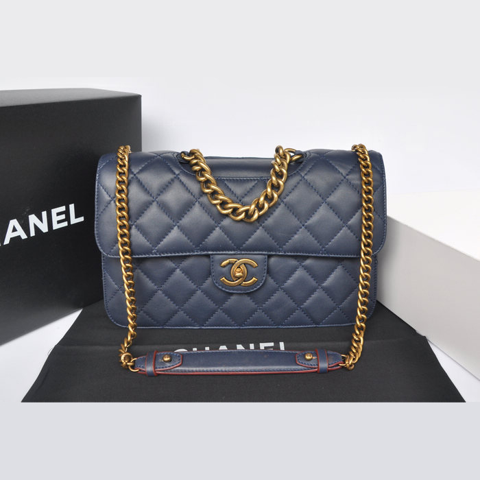 2013 Chanel Flap Shoulder Bag Original leather A37008 RoyalBlue