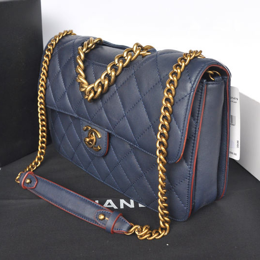 2013 Chanel Flap Shoulder Bag Original leather A37008 RoyalBlue