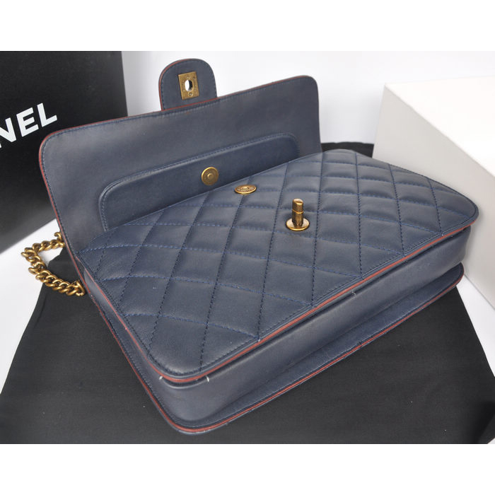 2013 Chanel Flap Shoulder Bag Original leather A37008 RoyalBlue