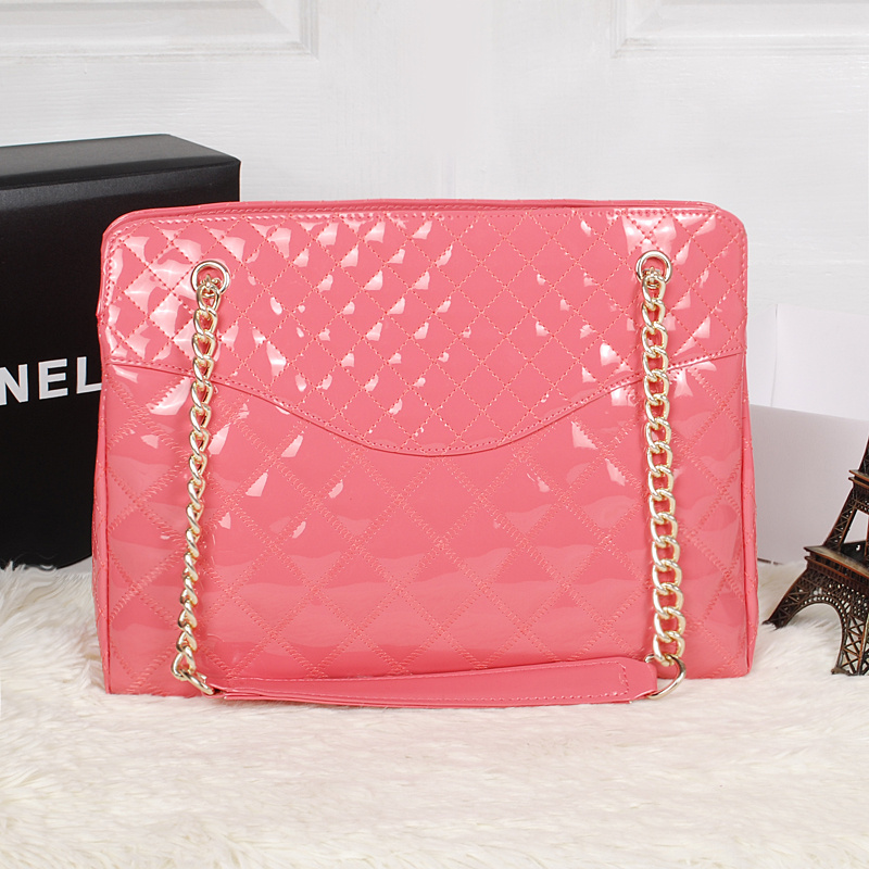 2013 Chanel Patent Leather Shoulder Bag A2236 Cherry pink