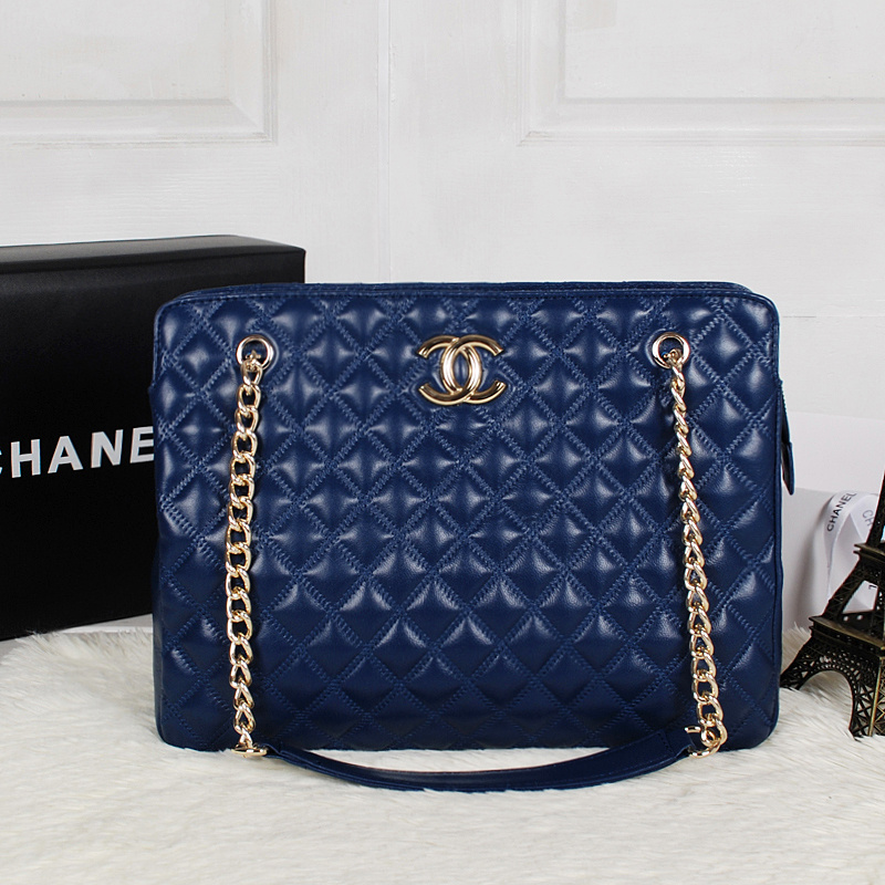 2013 Chanel Sheepskin Leather Shoulder Bag A2235 Blue