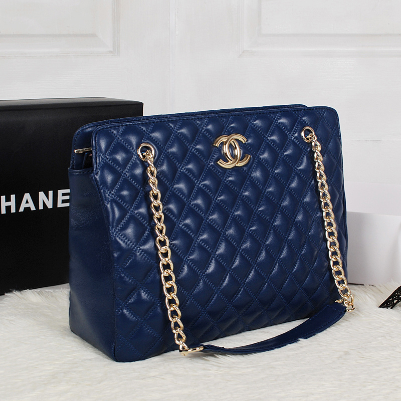 2013 Chanel Sheepskin Leather Shoulder Bag A2235 Blue