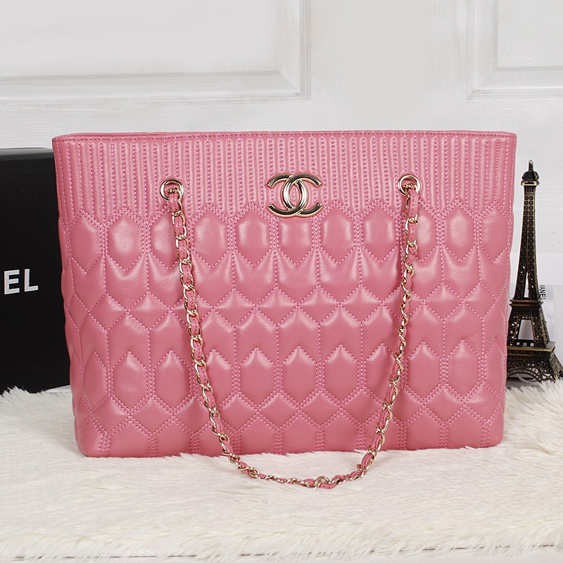 2013 Chanel Shoulder Bag Sheepskin Leather A2241 Cherry pink