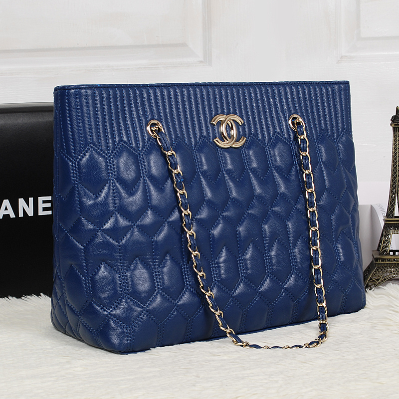 2013 Chanel Shoulder Bag Sheepskin Leather A2241 Royal blue