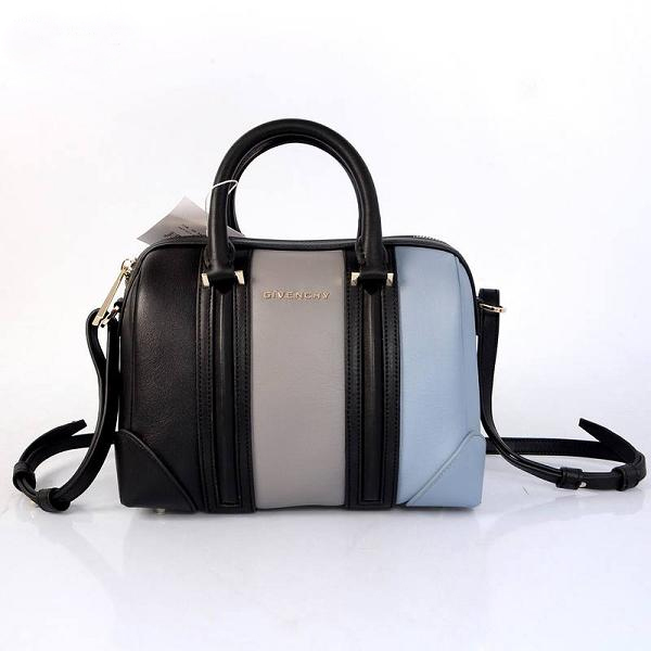 2013 Givenchy Lucrezia Calfskin leather bag 59267 black&blue&grey