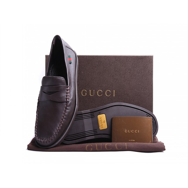 2013 Gucci Classic shoes 256767 in coffee