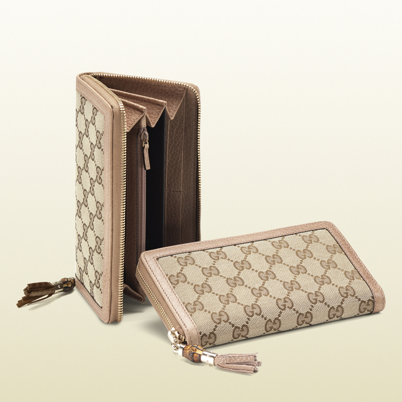 2013 Gucci bamboo tassel zip around wallet