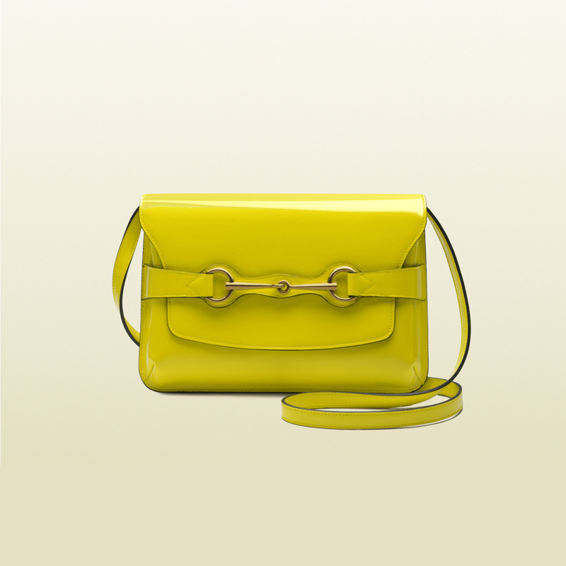 2013 Gucci bright bit patent leather shoulder bag