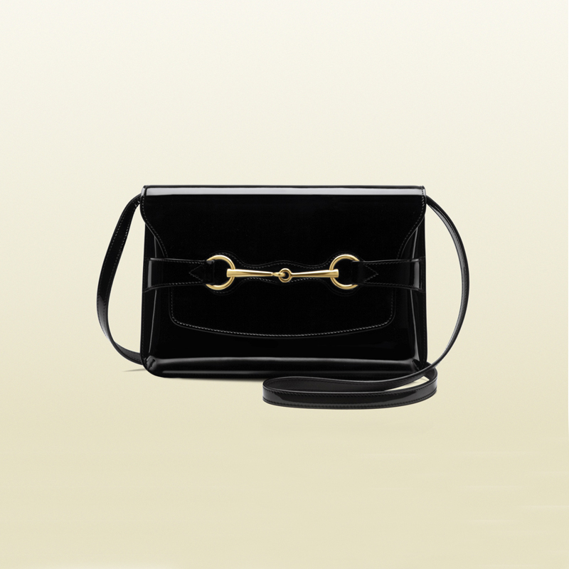 2013 Gucci bright bit patent leather shoulder bag