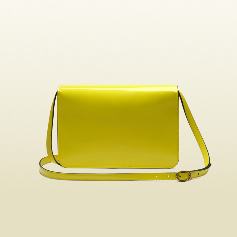 2013 Gucci bright bit patent leather shoulder bag