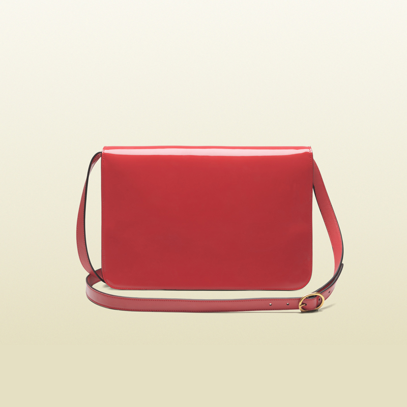 2013 Gucci bright bit patent leather shoulder bag