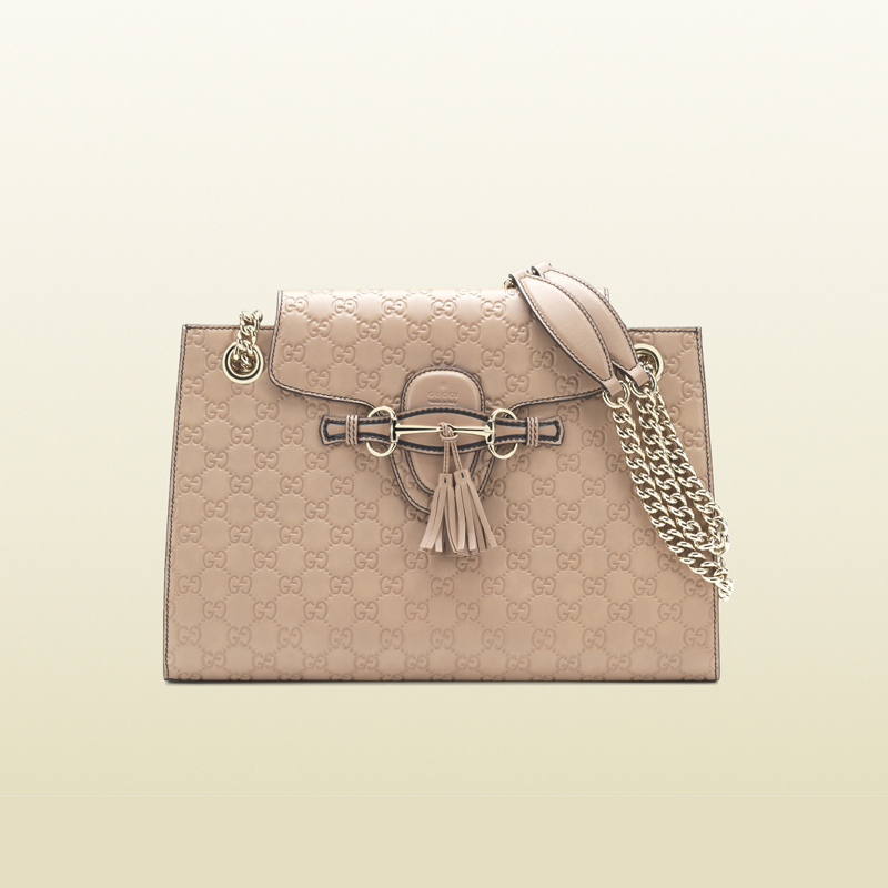 2013 Gucci emily antique rose guccissima leather shoulder bag