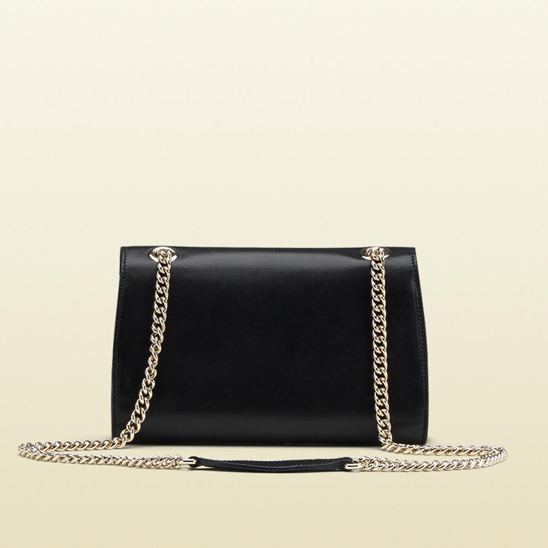 2013 Gucci emily black leather chain shoulder bag