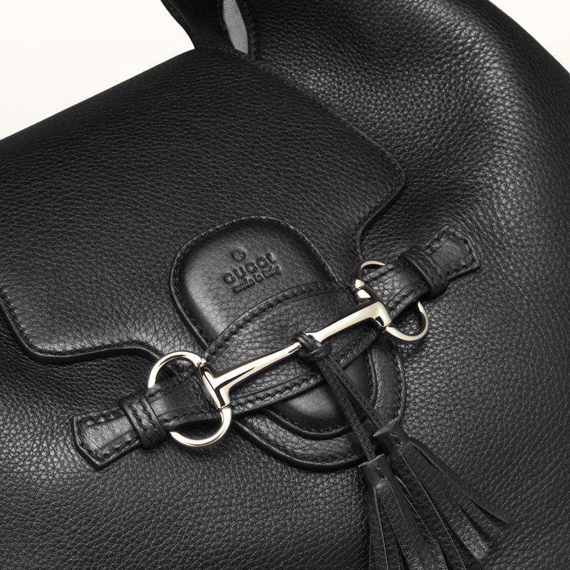 2013 Gucci emily black leather hobo