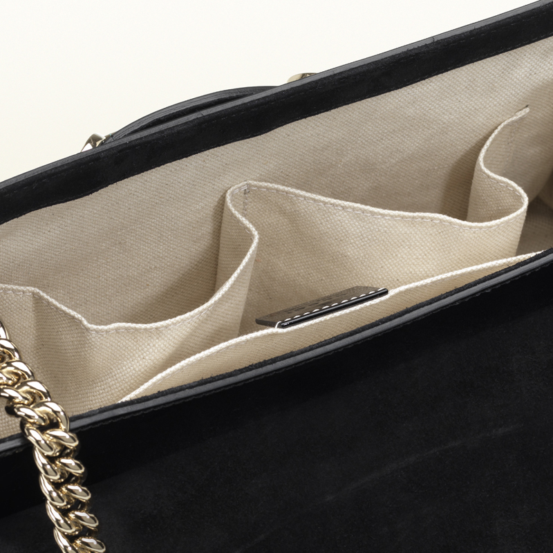 2013 Gucci emily black patent leather chain shoulder bag