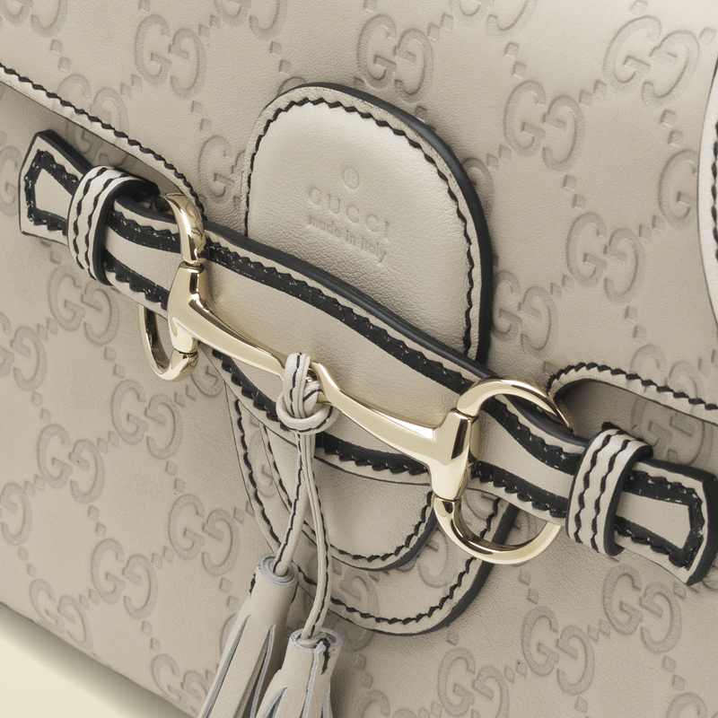 2013 Gucci emily off-white guccissima chain shoulder bag