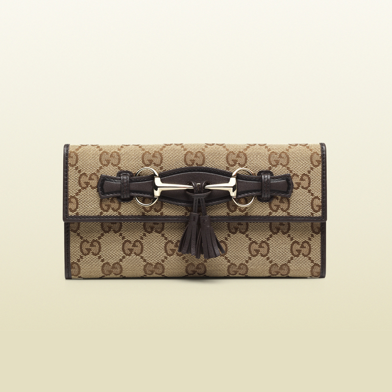 2013 Gucci emily original GG canvas continental wallet