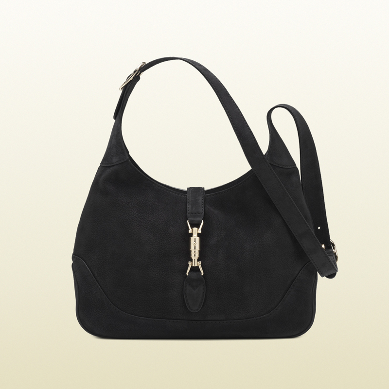 2013 Gucci jackie black nubuck leather shoulder bag