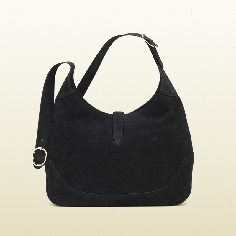 2013 Gucci jackie black nubuck leather shoulder bag