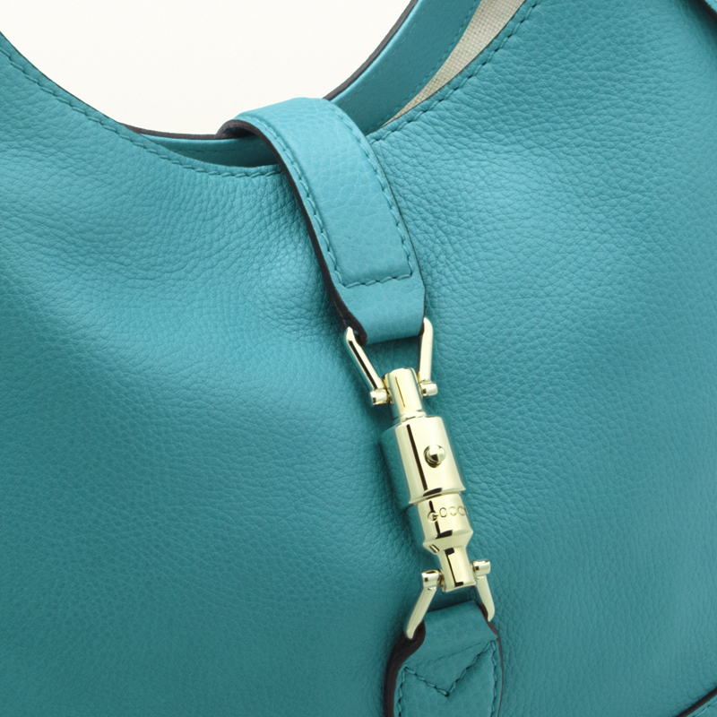 2013 Gucci jackie light blue leather shoulder bag