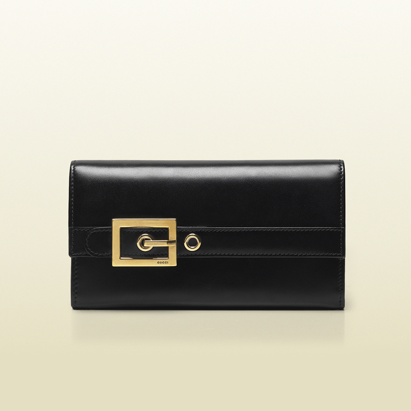 2013 Gucci lady buckle leather continental wallet