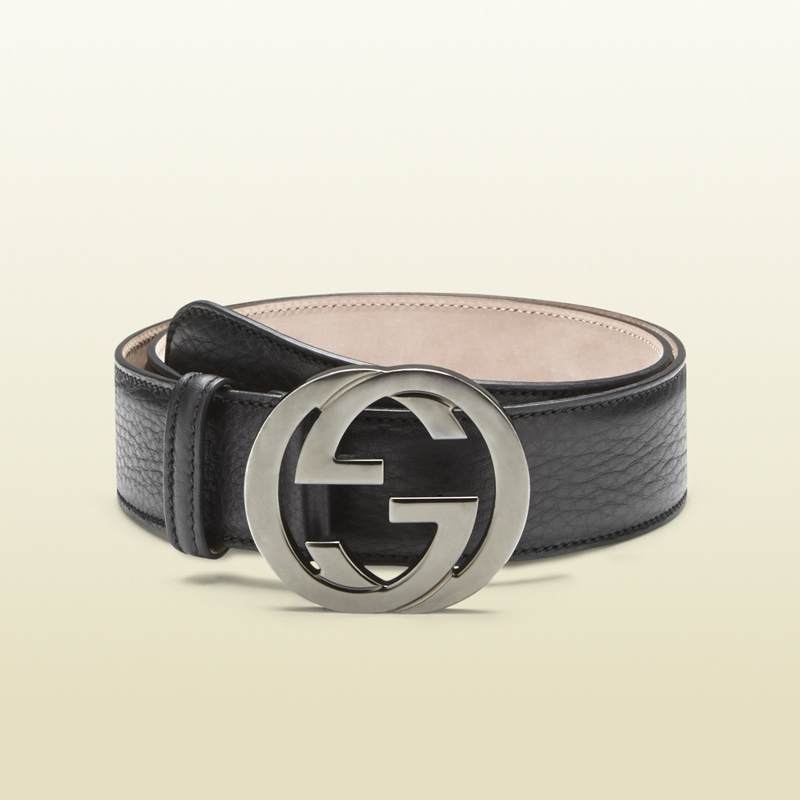 2013 Gucci leather belt with interlocking G buckle