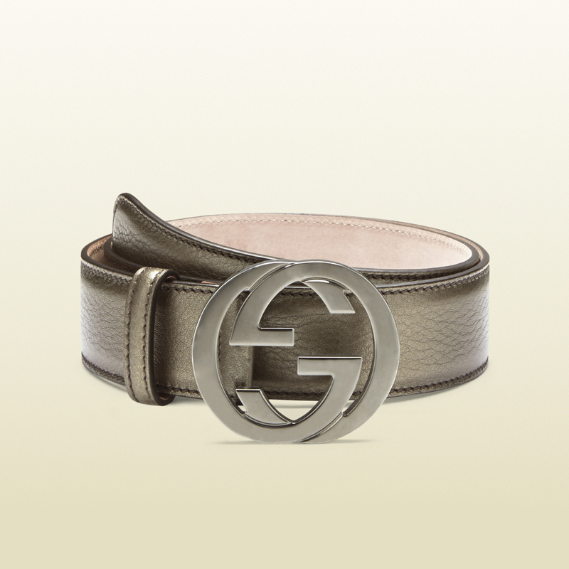 2013 Gucci leather belt with interlocking G buckle