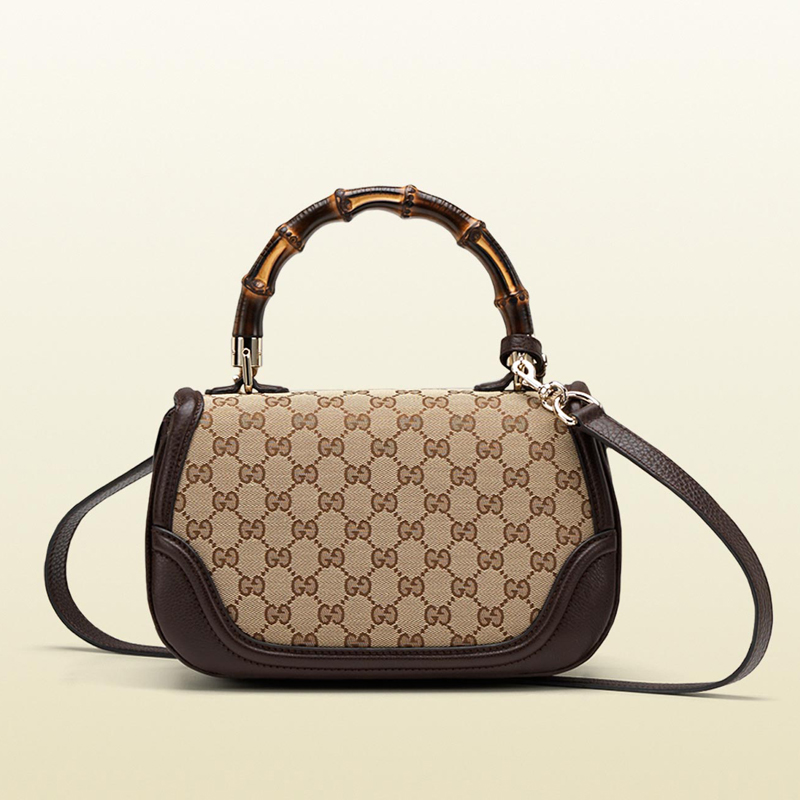 2013 Gucci new bamboo original GG canvas top handle bag