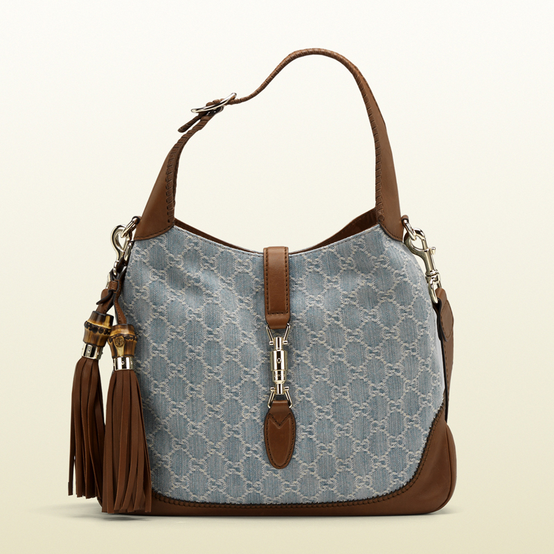 2013 Gucci new jackie denim GG canvas shoulder bag