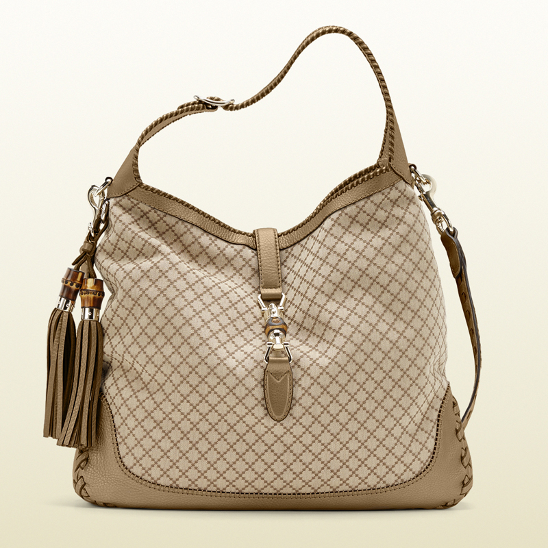 2013 Gucci new jackie diamante canvas shoulder bag