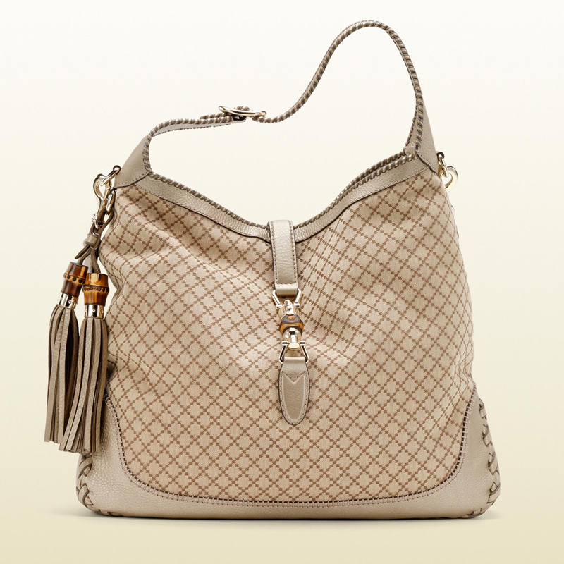 2013 Gucci new jackie diamante canvas shoulder bag