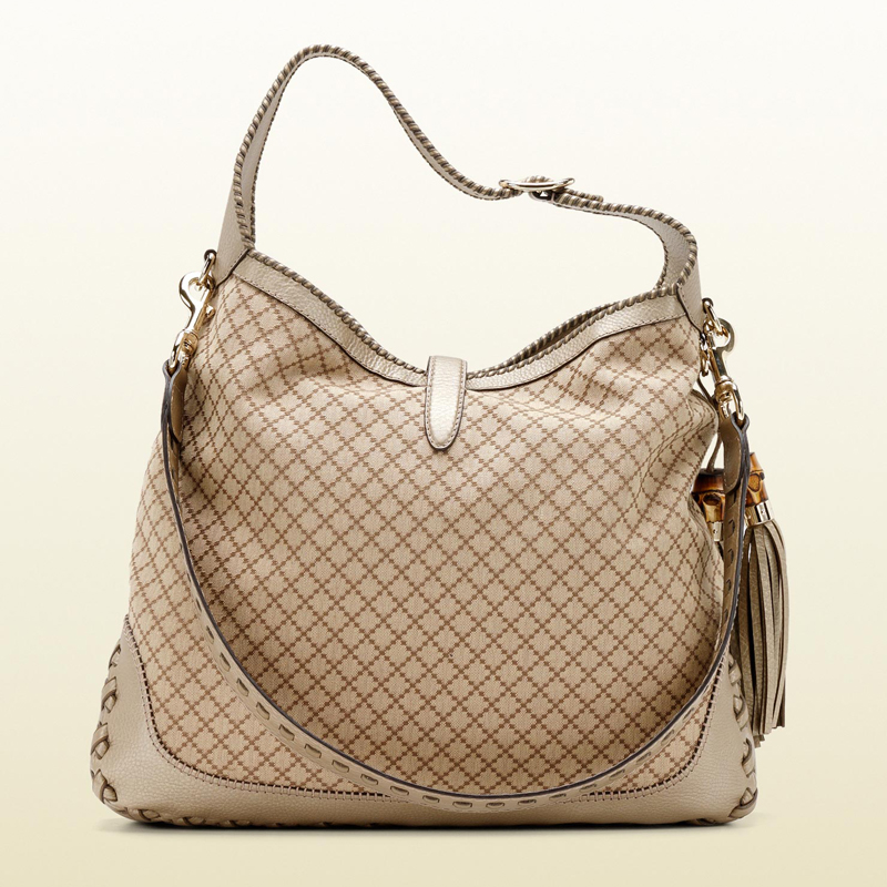 2013 Gucci new jackie diamante canvas shoulder bag