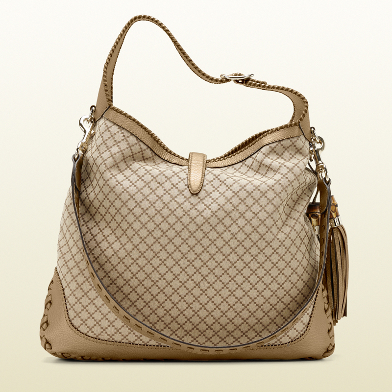 2013 Gucci new jackie diamante canvas shoulder bag