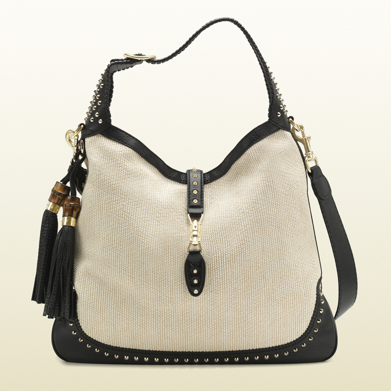 2013 Gucci new jackie white straw shoulder bag