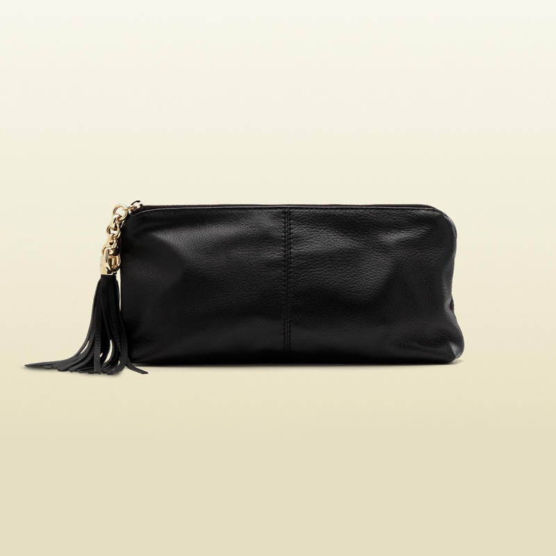 2013 Gucci sienna tassel leather clutch