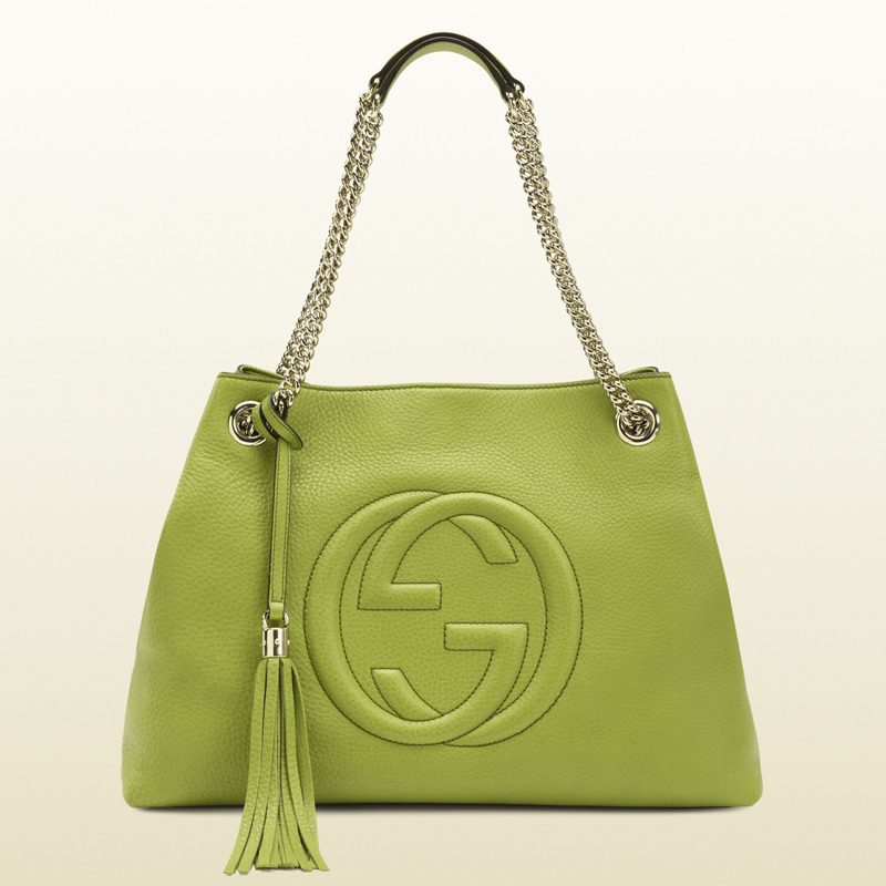 2013 Gucci soho apple green leather shoulder bag