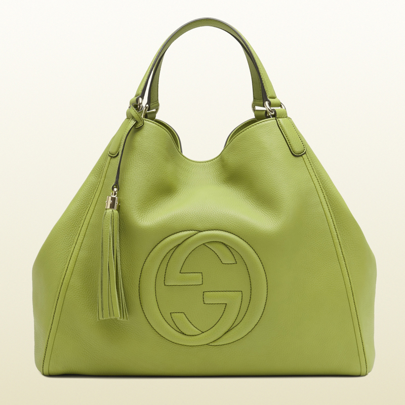 2013 Gucci soho apple green leather shoulder bag