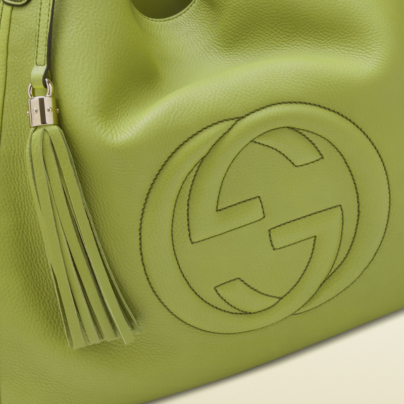 2013 Gucci soho apple green leather shoulder bag