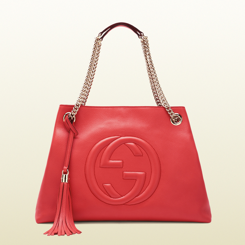 2013 Gucci soho begonia pink leather shoulder bag