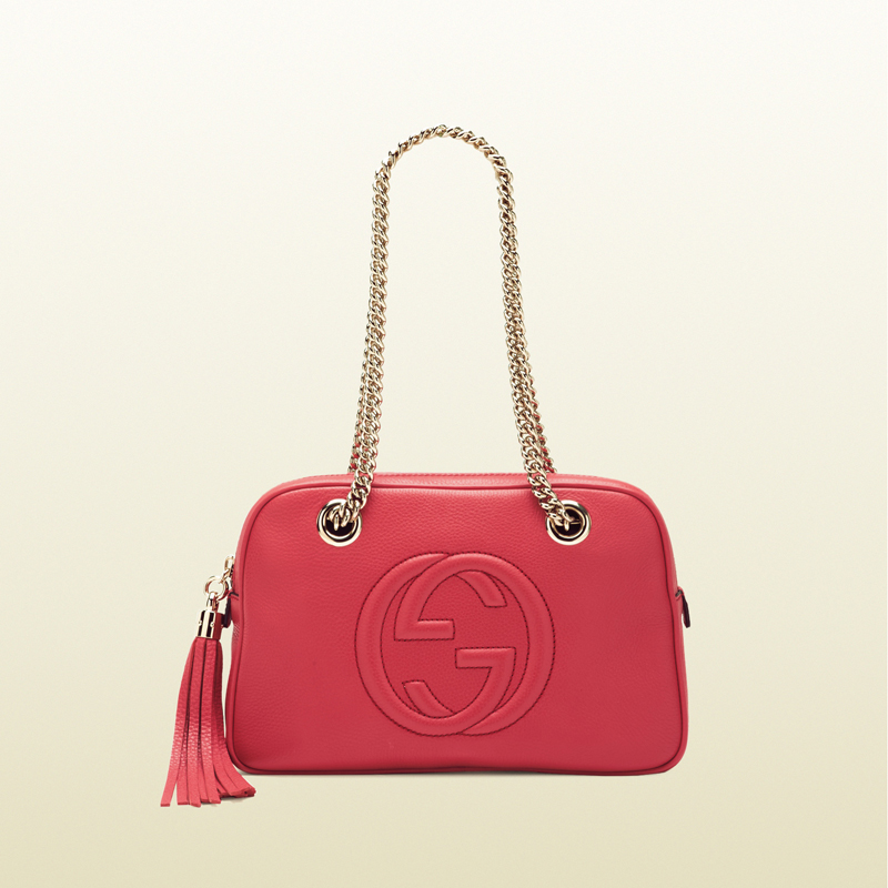 2013 Gucci soho begonia pink leather shoulder bag